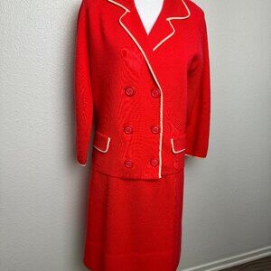 Vintage 60s 70s Gina Teresa 2pc Wool Skirt Suit
